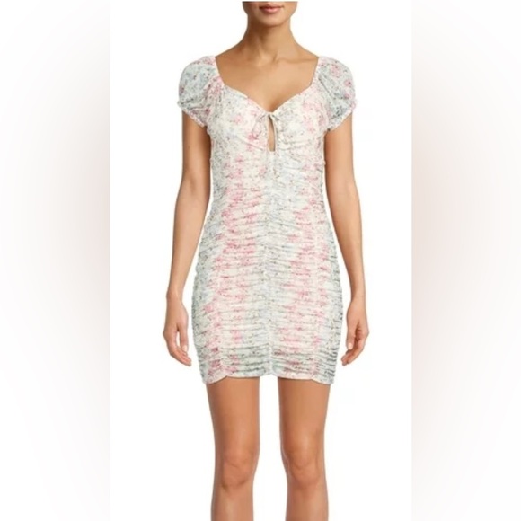 Size XXL Steve Madden NYC Floral Sweetheart Cut-Out Bodycon Dress - Picture 2 of 4